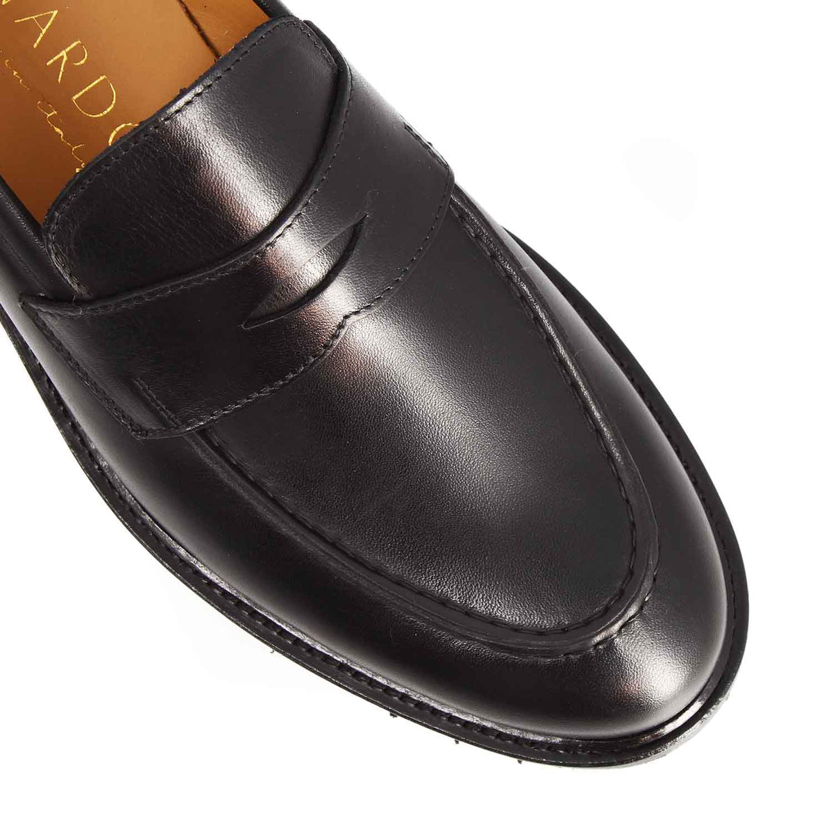 Dioniso Penny Loafer for Men in Black Leather