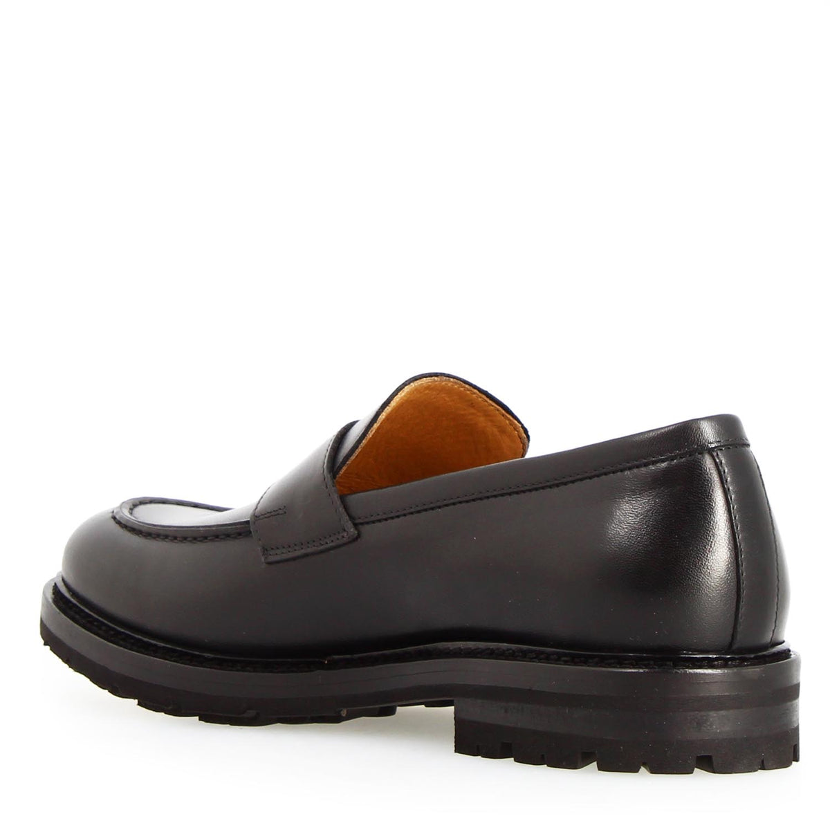 Dioniso Penny Loafer for Men in Black Leather