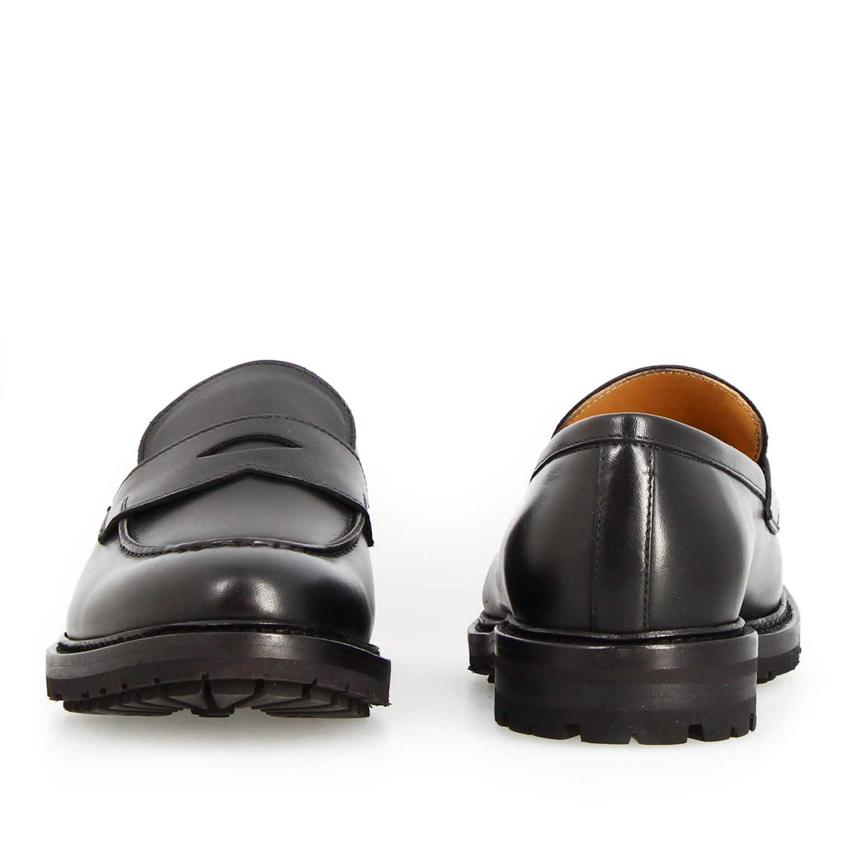 Dioniso Penny Loafer for Men in Black Leather
