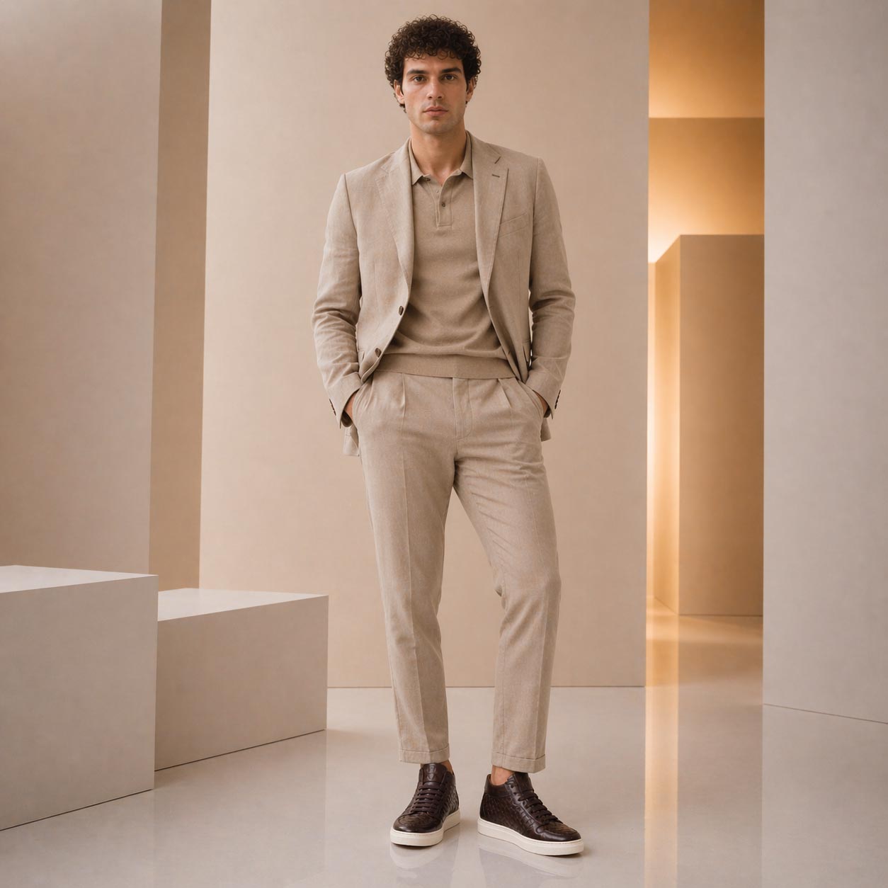 Domizio herren high top flechtleder dunkelbraune leder