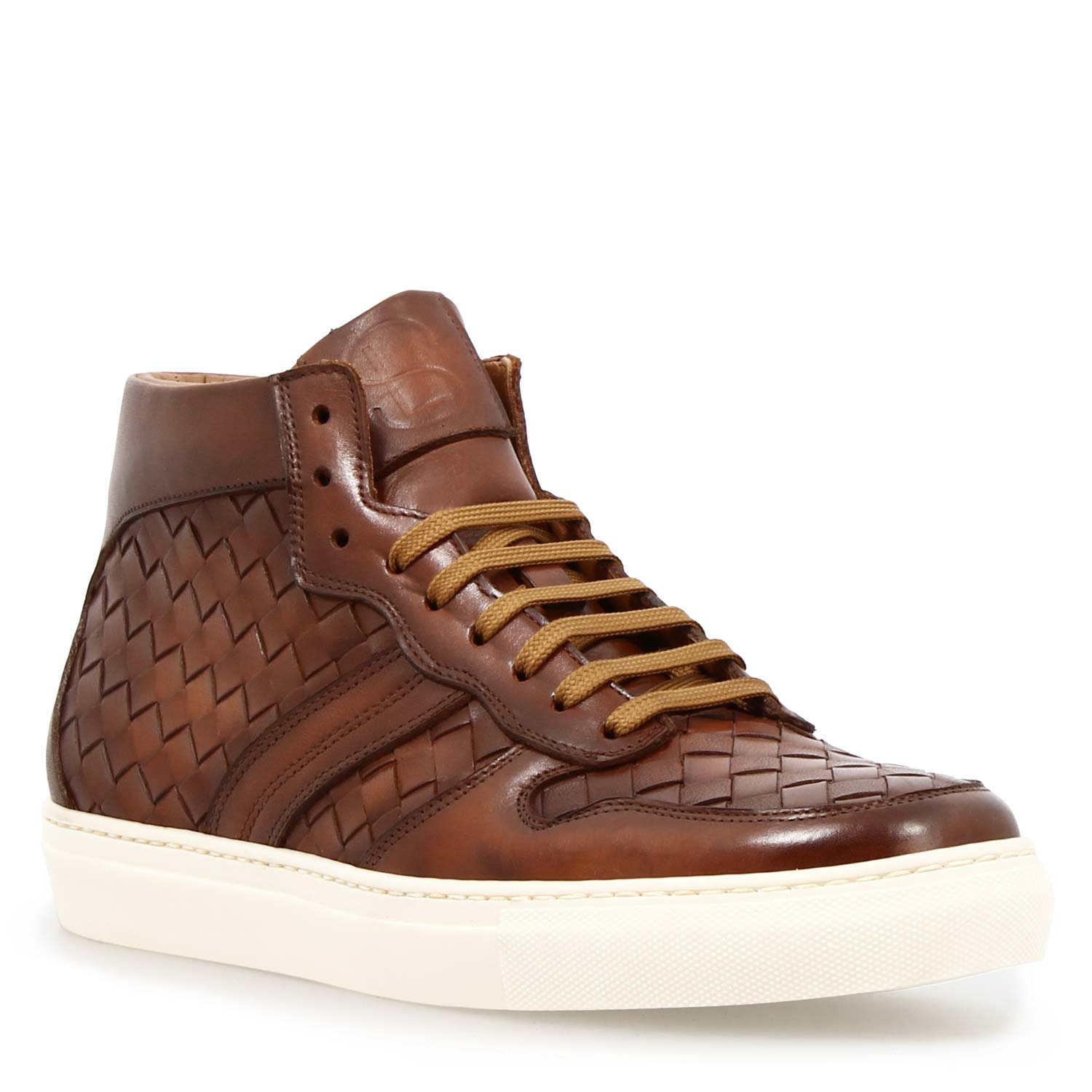 Domizio herren sneaker aus braunem webleder