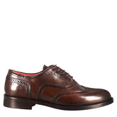 Brogue women's oxfords in dark and light brown leather