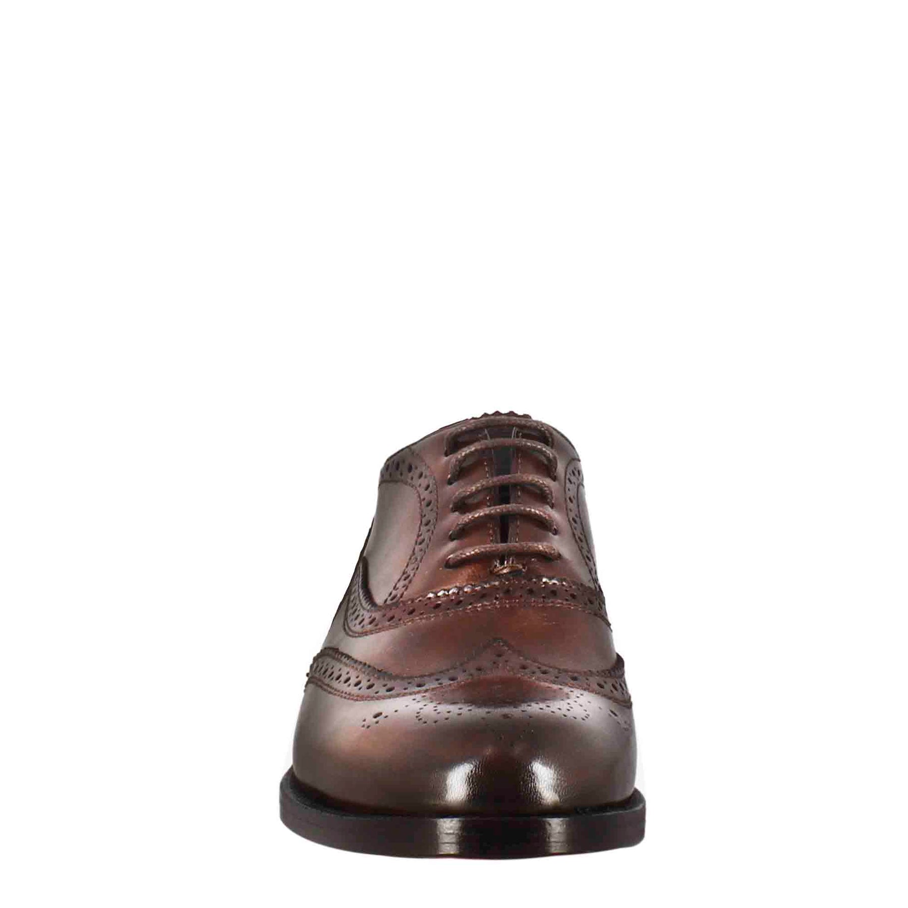 Brogue women's oxfords in dark and light brown leather
