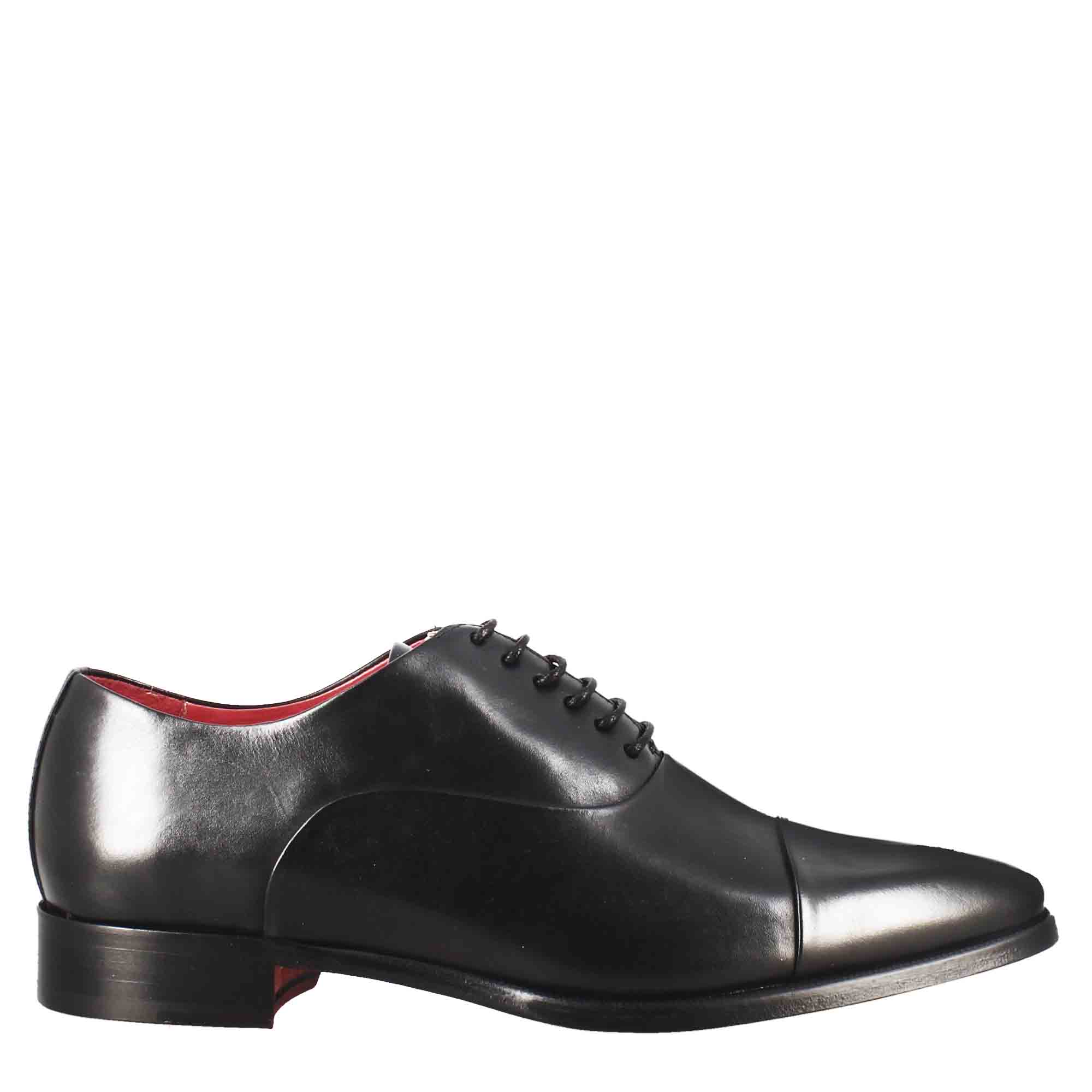 Scarpe francesine con puntale in pelle color nero - LeonardoShoes