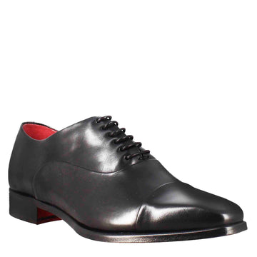 Scarpe francesine con puntale in pelle color nero - LeonardoShoes