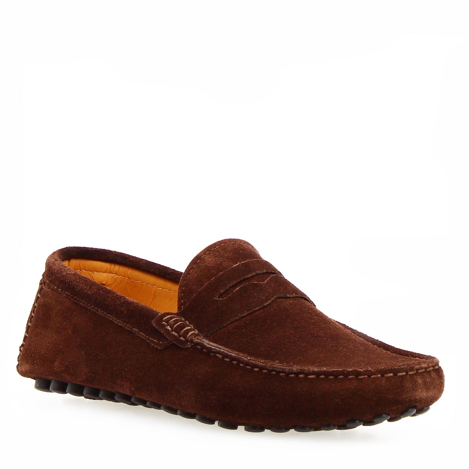Dark brown suede Garda car shoes for men