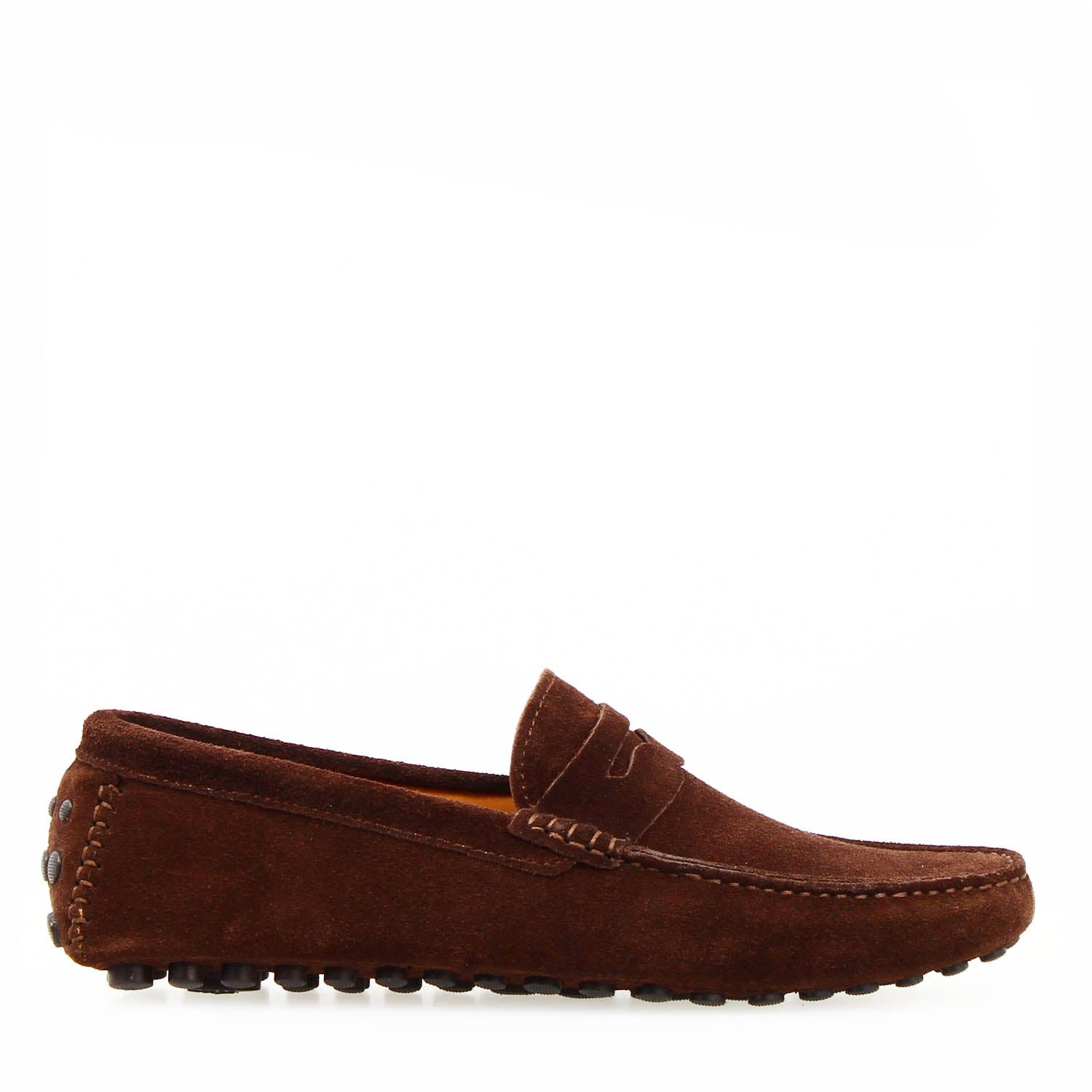Dark brown suede Garda car shoes for men