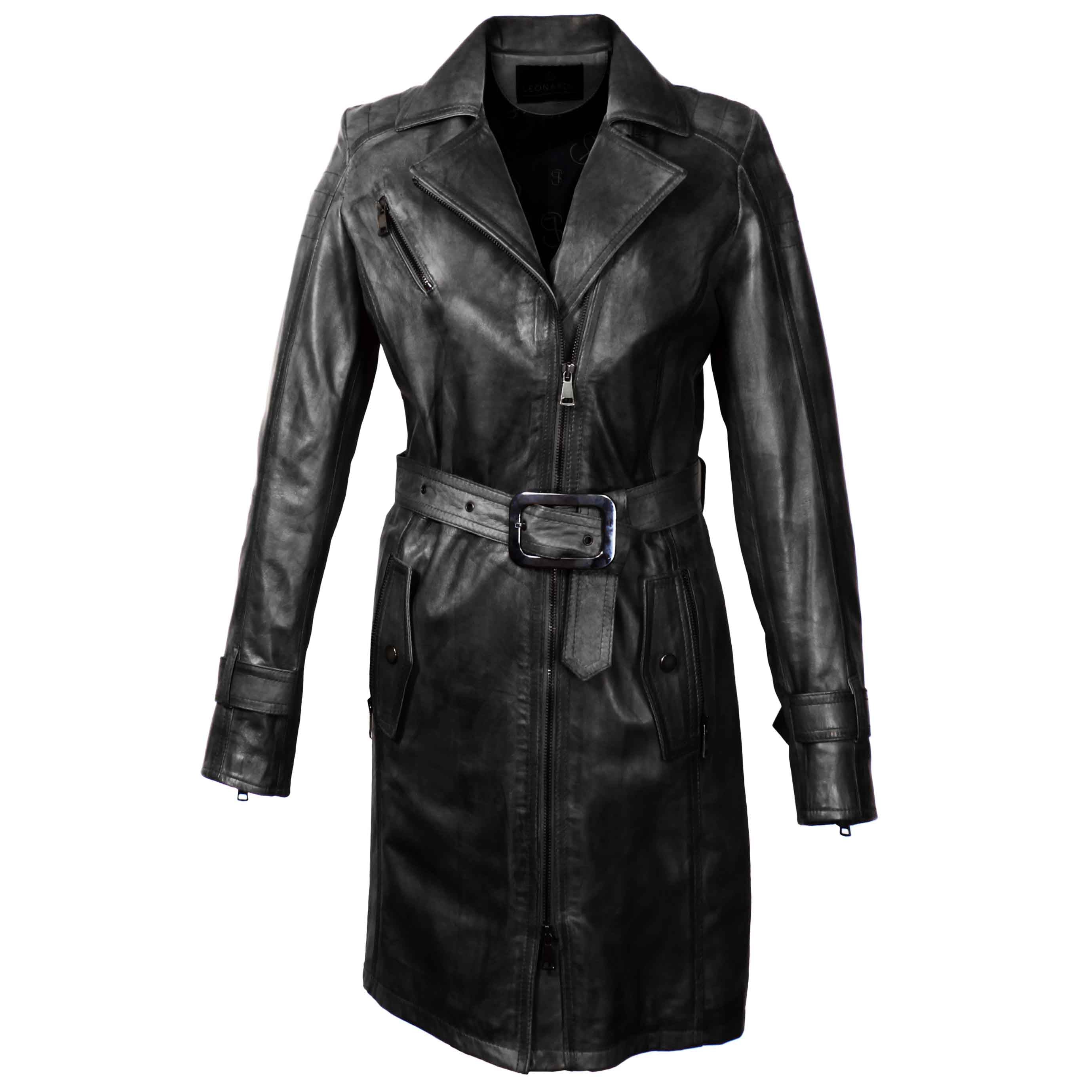 Giacca Biker Giacca In Pelle Lunga Donna CLOE Giacca Biker Da