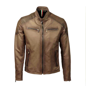 Sports jacket in brown vegetable tanned leather
