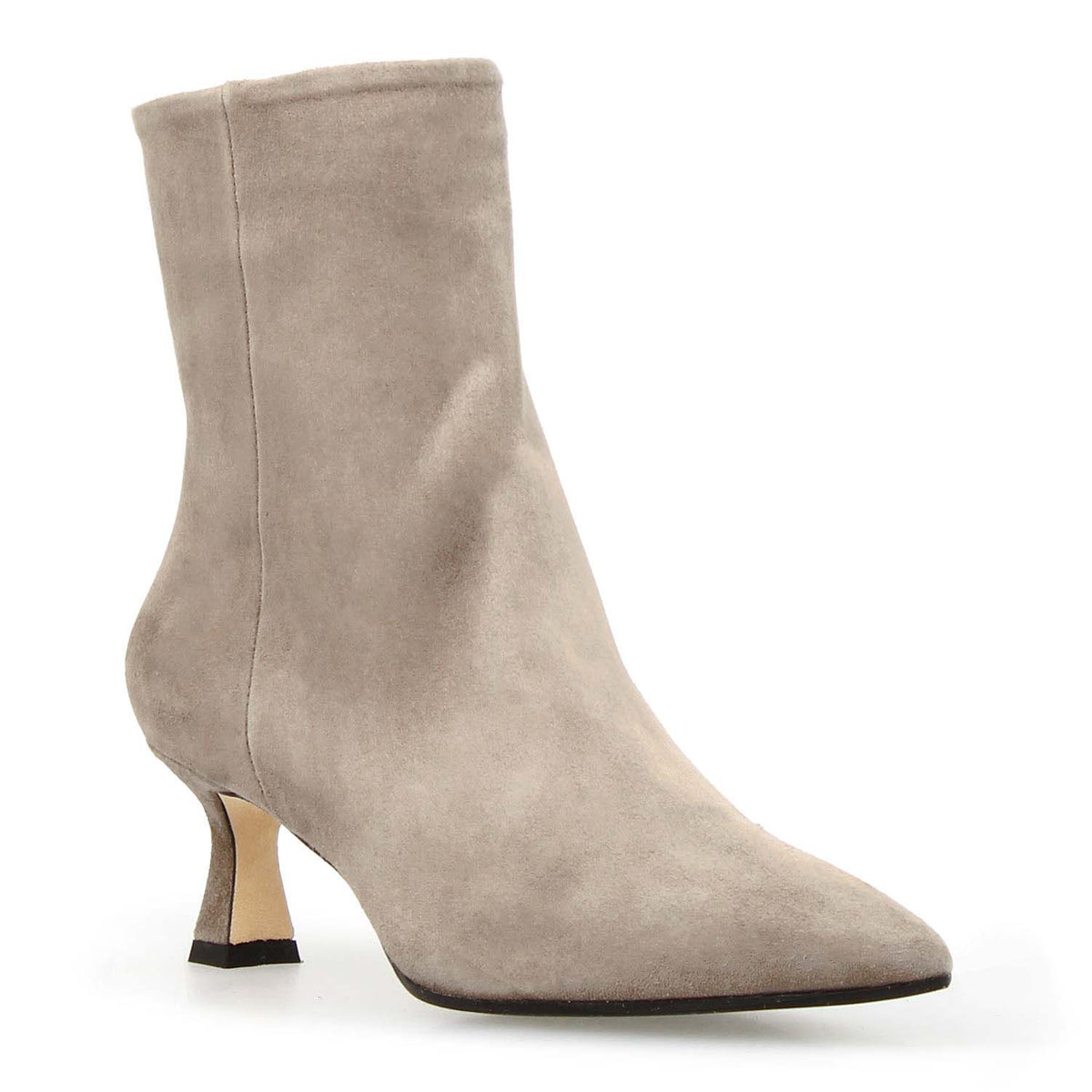 Gioconda stivaletto da donna in camoscio grigio con tacco - LeonardoShoes