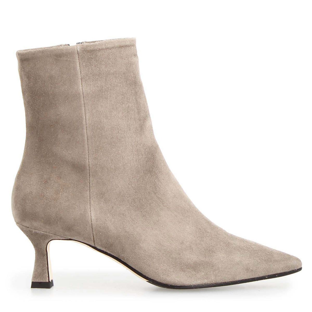 Gioconda stivaletto da donna in camoscio grigio con tacco - LeonardoShoes