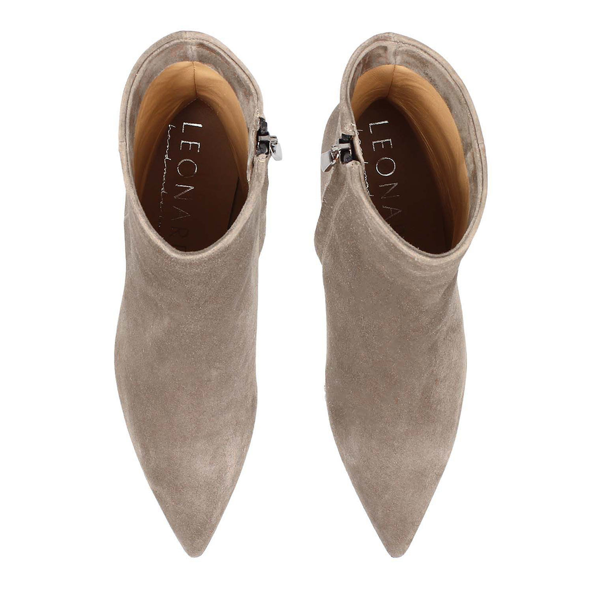 Gioconda stivaletto da donna in camoscio grigio con tacco - LeonardoShoes