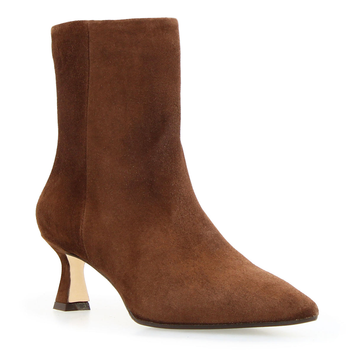 Gioconda stivaletto da donna in camoscio marrone con tacco - LeonardoShoes