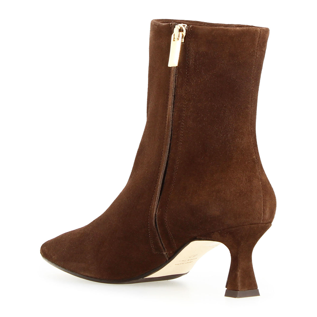 Gioconda stivaletto da donna in camoscio marrone con tacco - LeonardoShoes