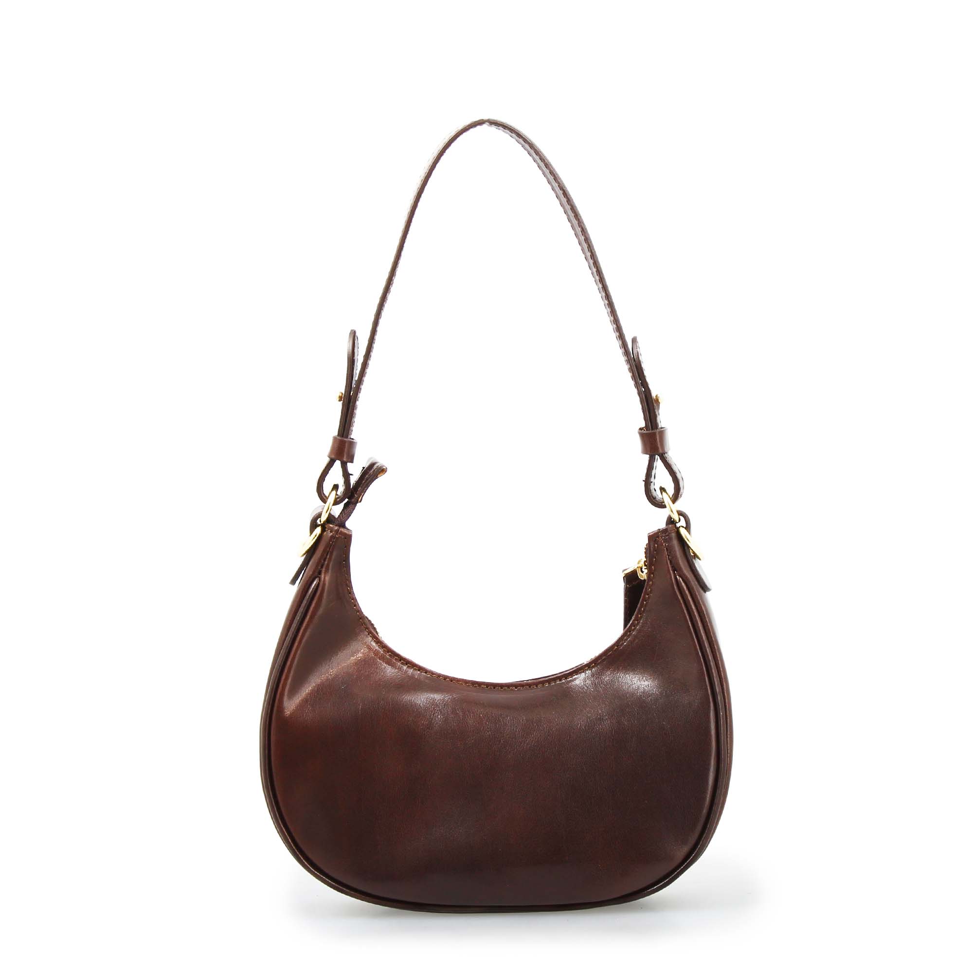 Jane - Dark Brown Leather Shoulder Bag