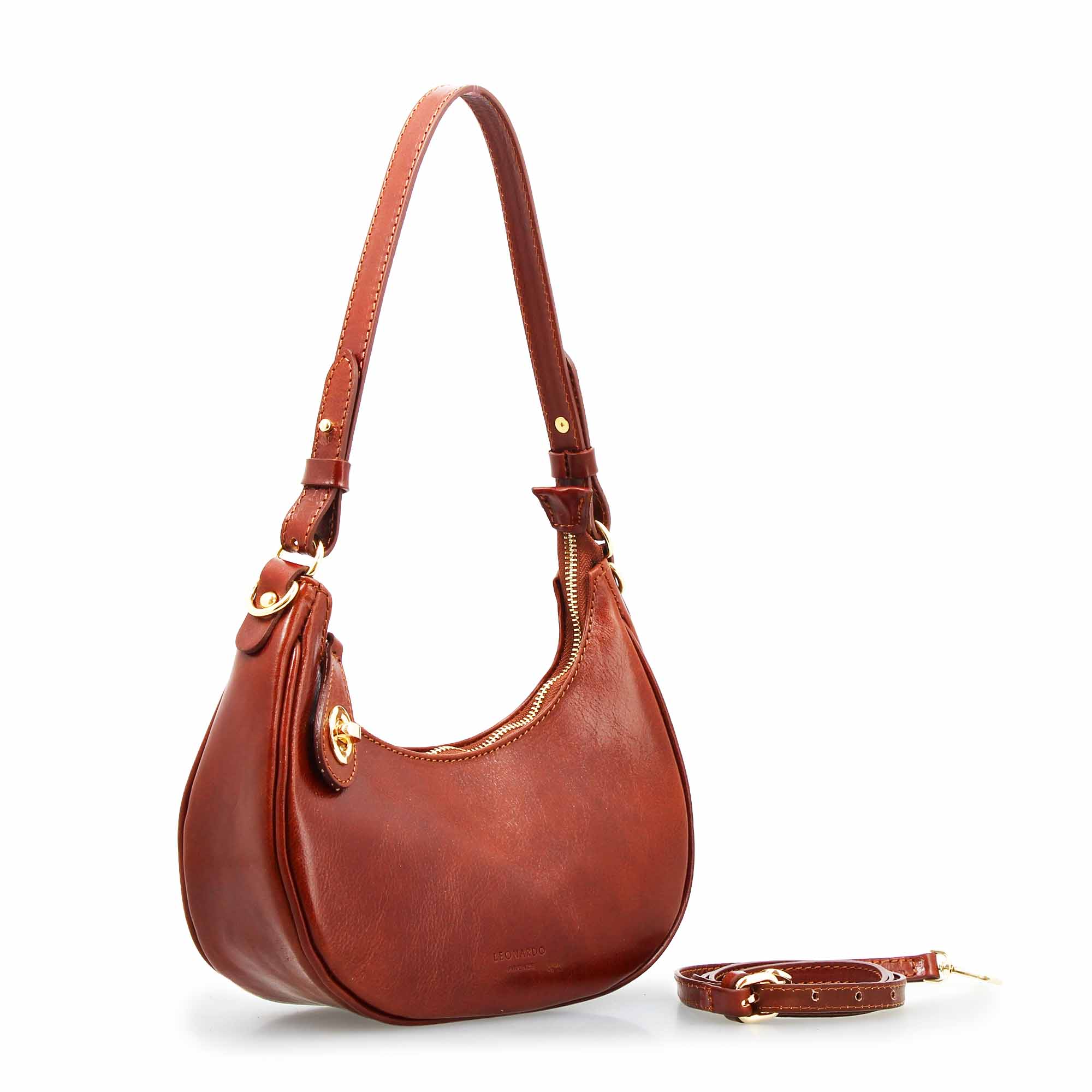 Jane - Chestnut Brown Leather Shoulder Bag