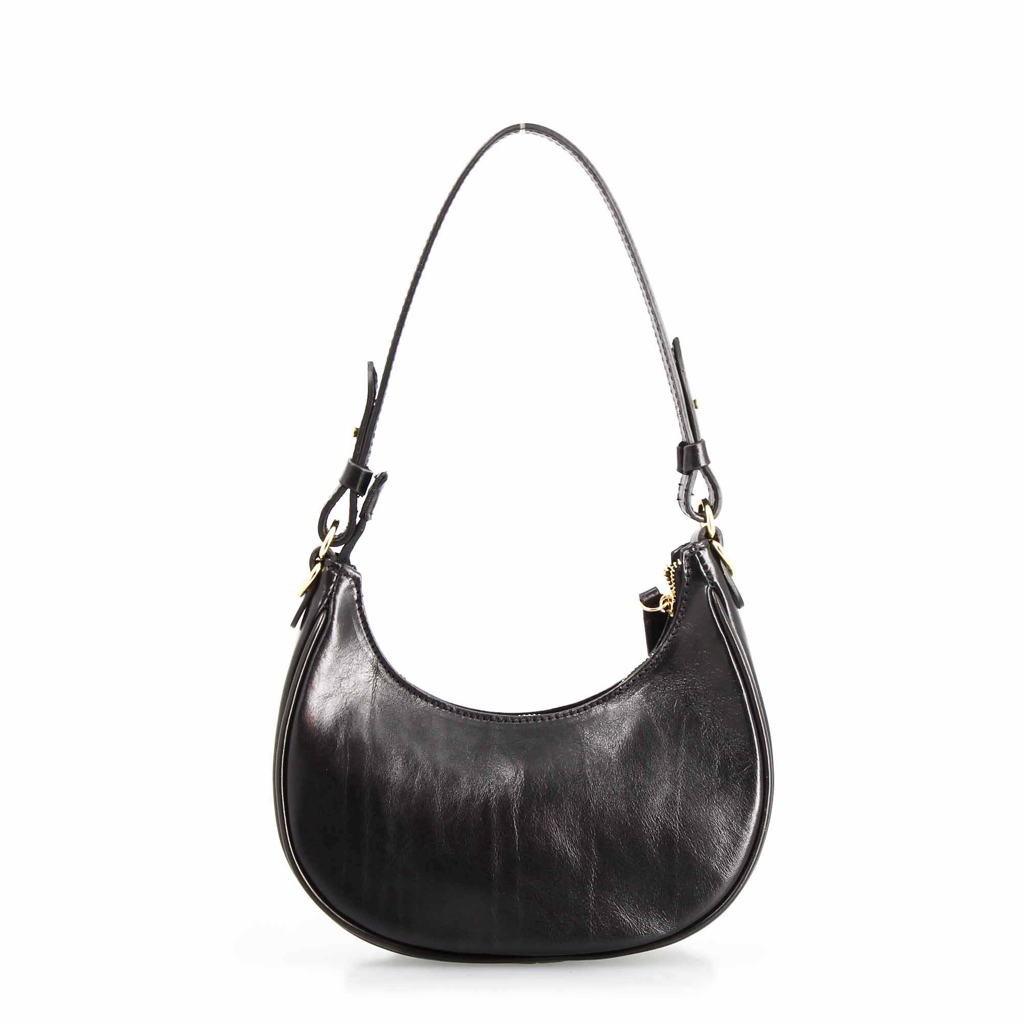 Jane - Black Leather Shoulder Bag