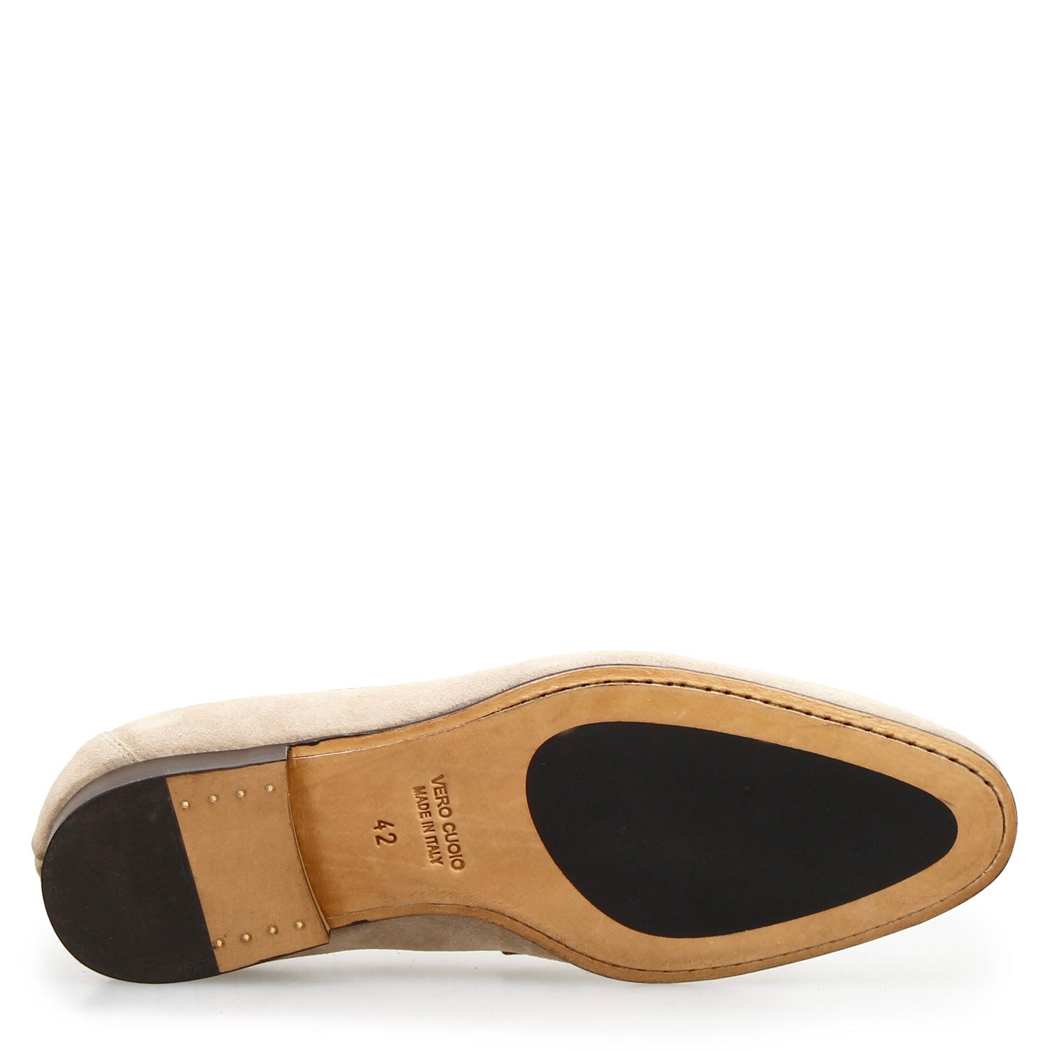 Mocassin artisanal homme en daim beige Manfredo