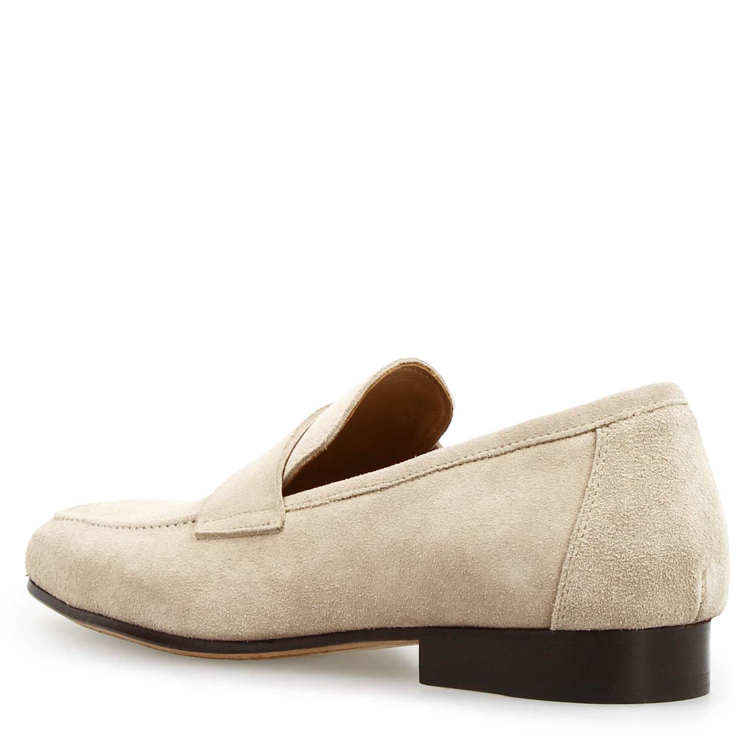 Mocassin artisanal homme en daim beige Manfredo