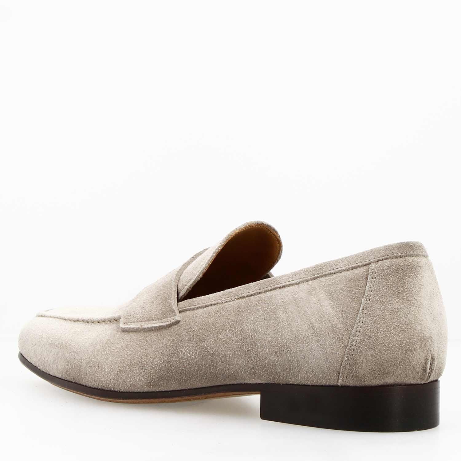 Mocassin artisanal homme en daim gris Manfredo