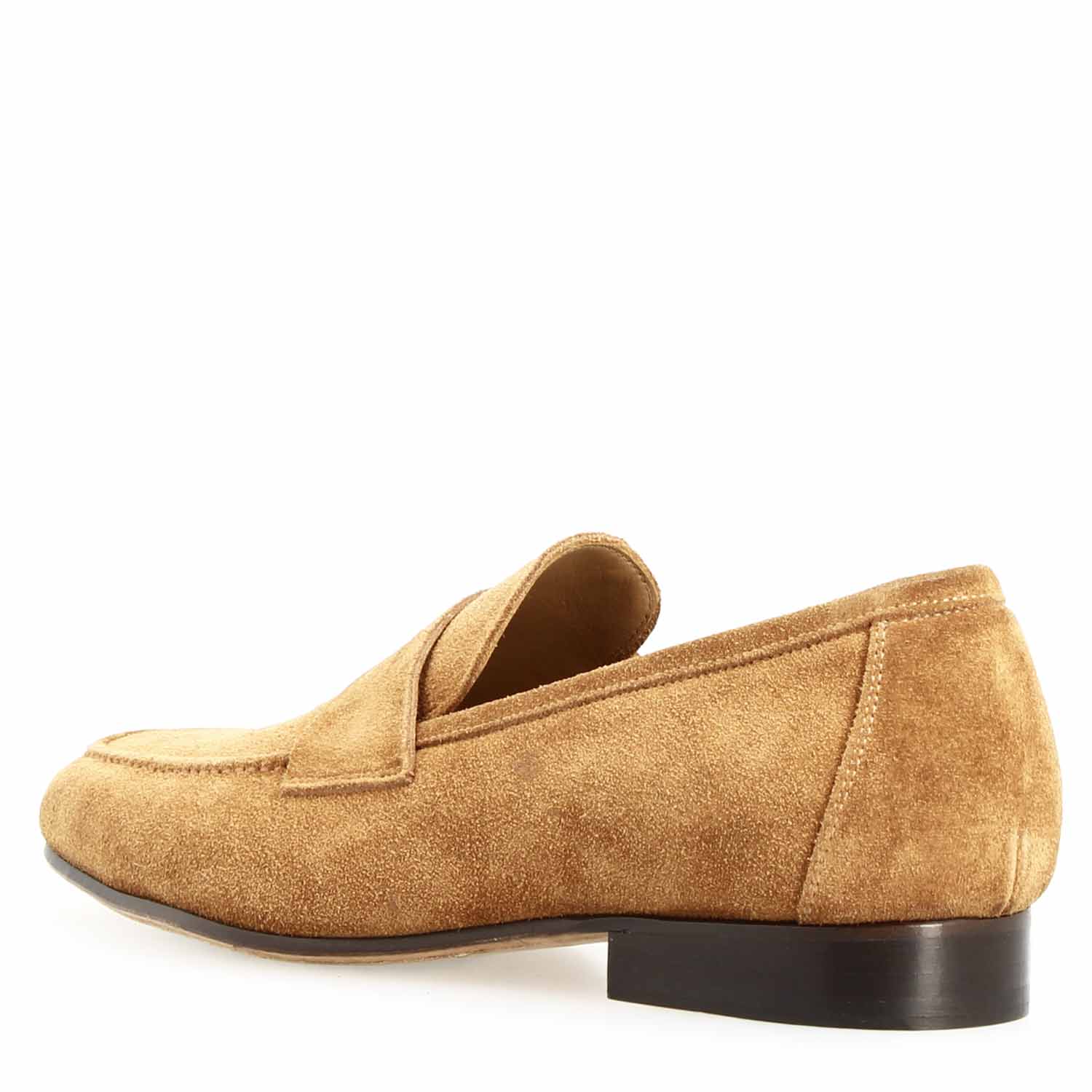 Mocassin artisanal homme en daim marron Manfredo