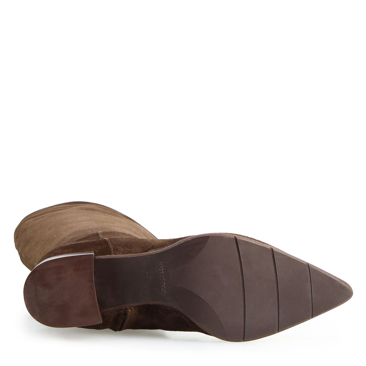 Medicea - Stivale donna in camoscio marrone scuro - LeonardoShoes