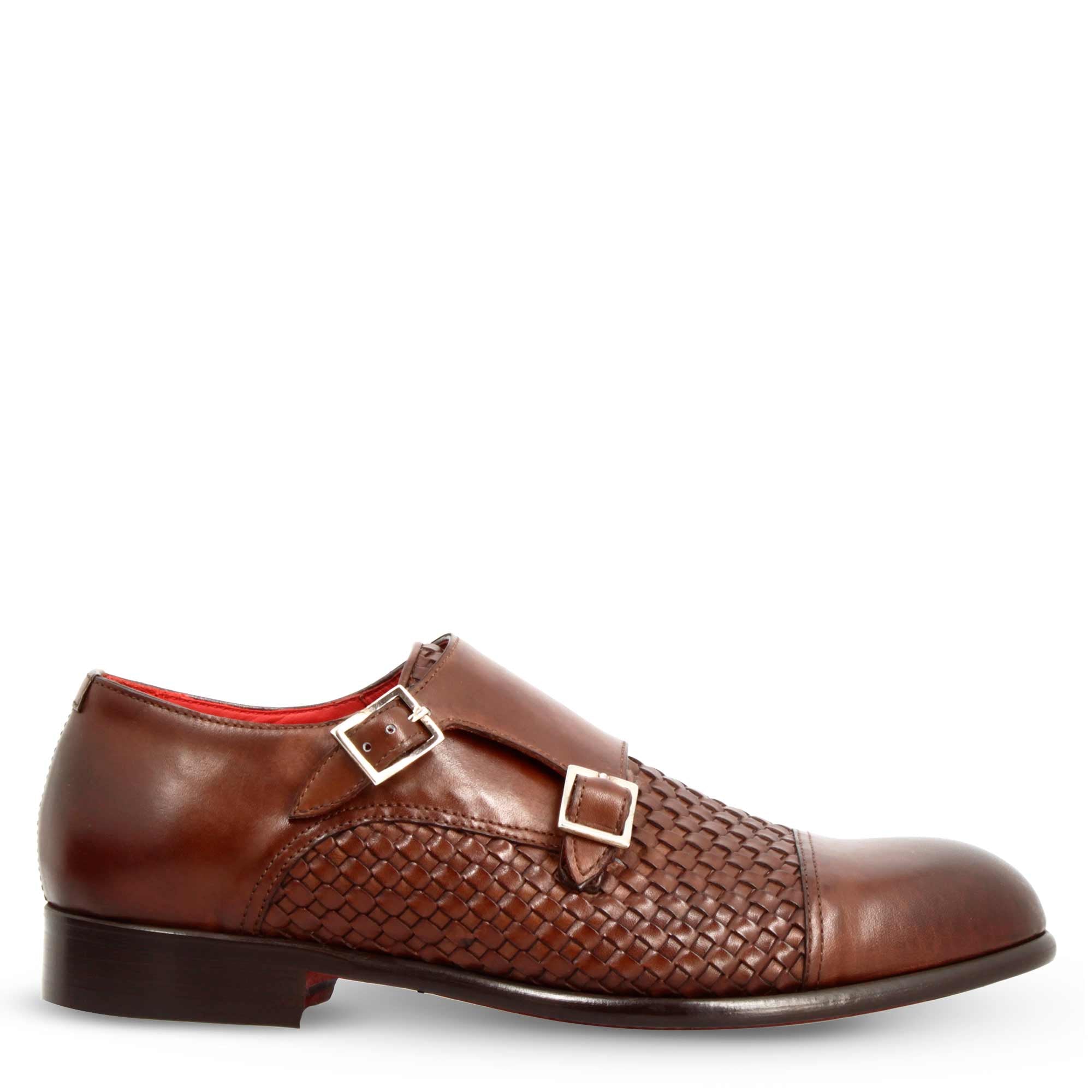 Men's Brown Braided Leather Double Buckle Shoe
LeonardoShoes
