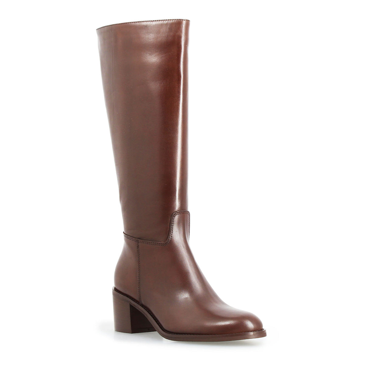 Messala - Botte femme en cuir marron foncé