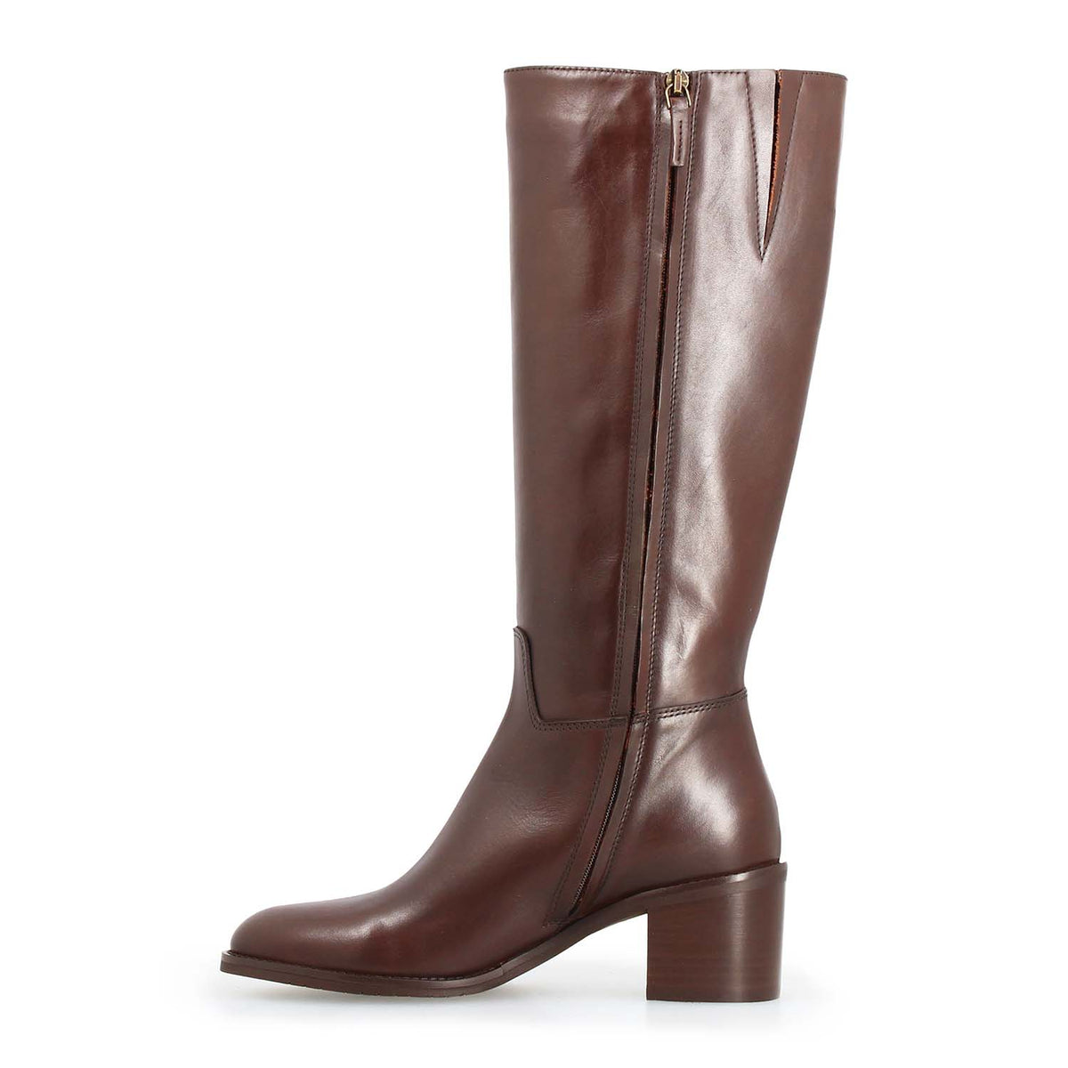 Messala - Botte femme en cuir marron foncé