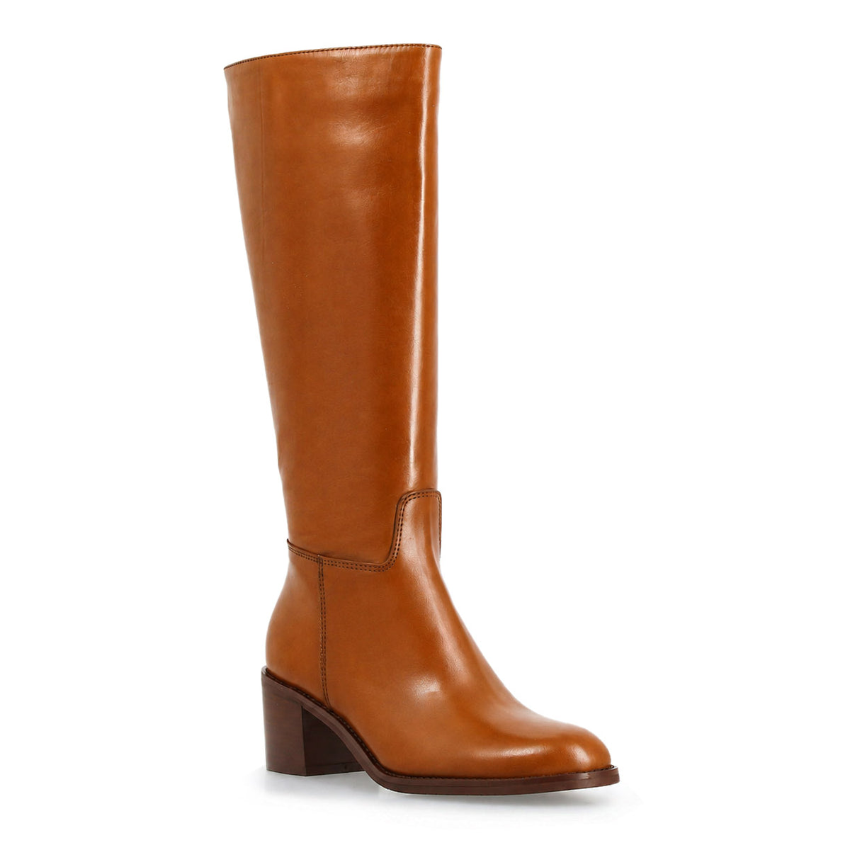 Messala - Botte femme en cuir marron cognac