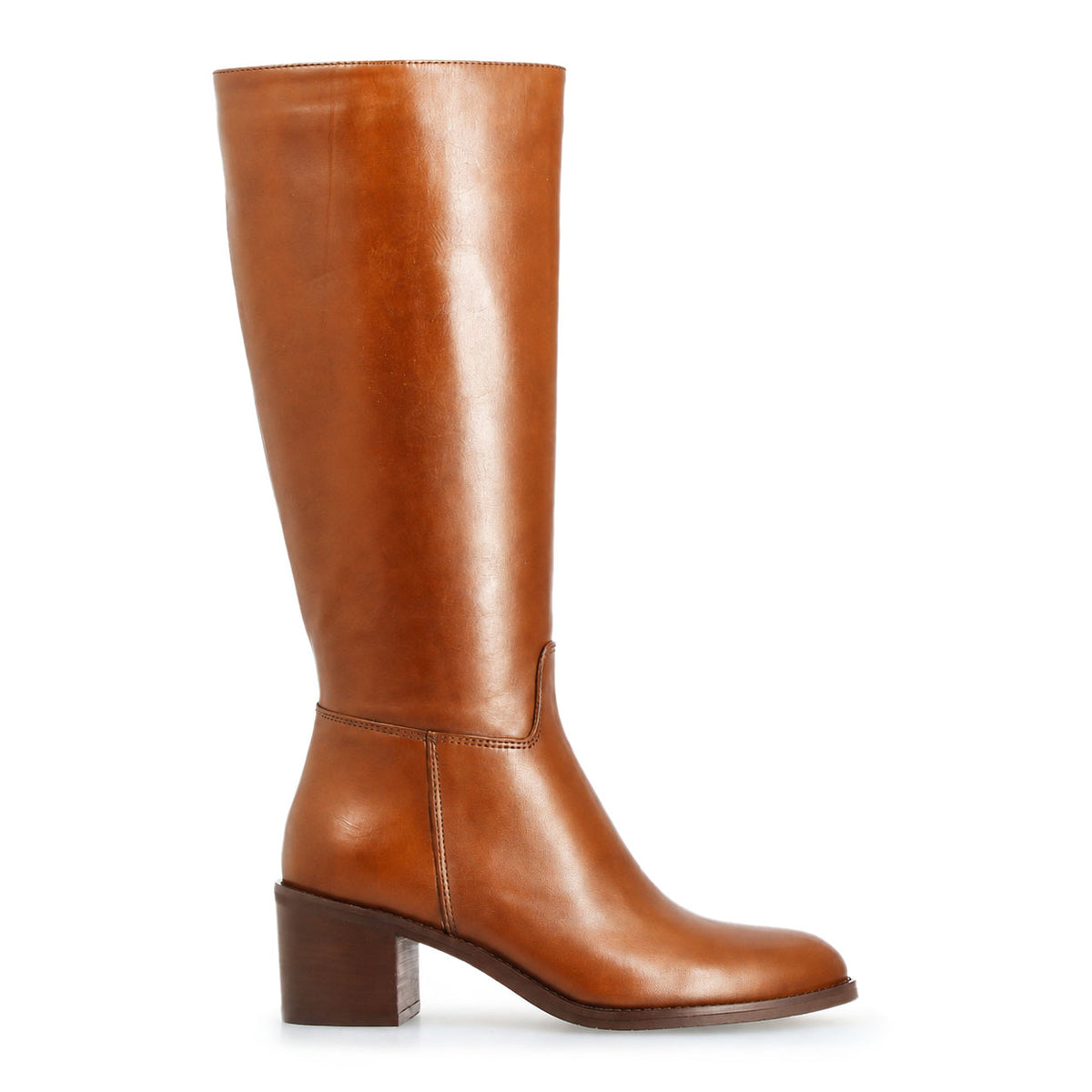 Messala - Botte femme en cuir marron cognac