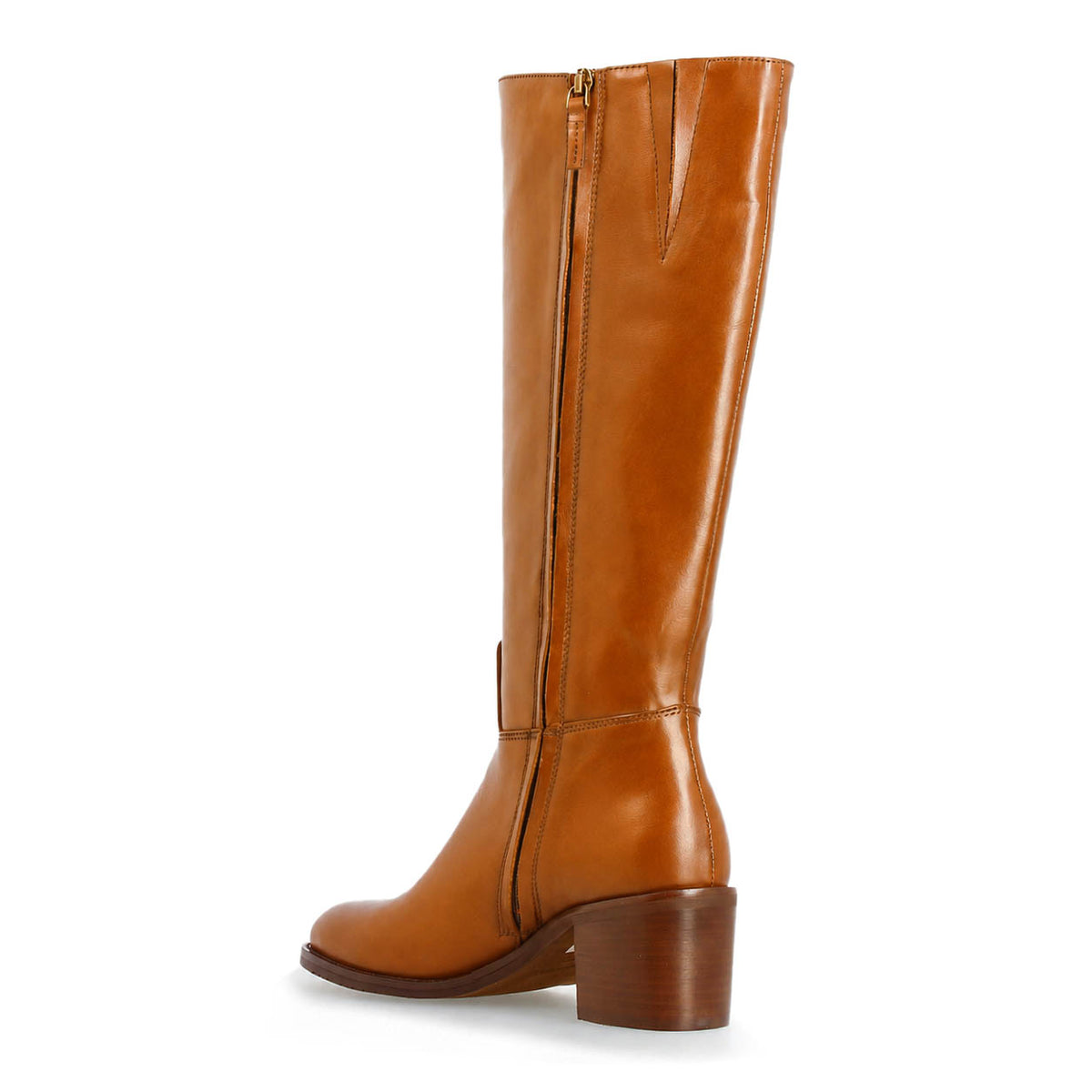 Messala - Botte femme en cuir marron cognac
