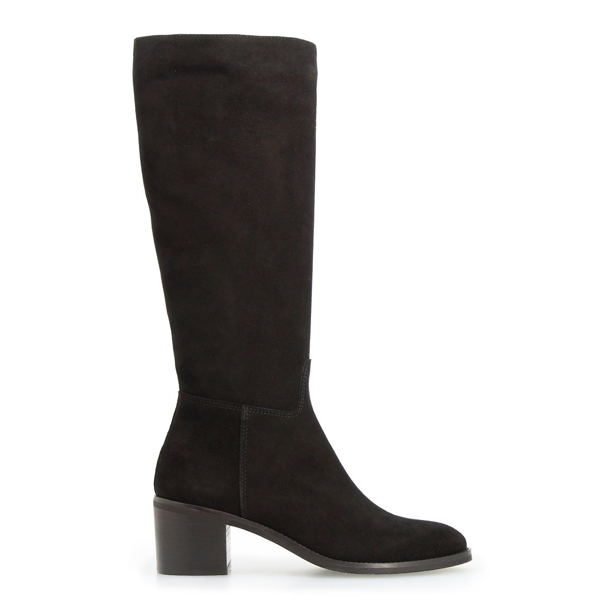 Minerva - Stivale tacco medio da donna in camoscio nero