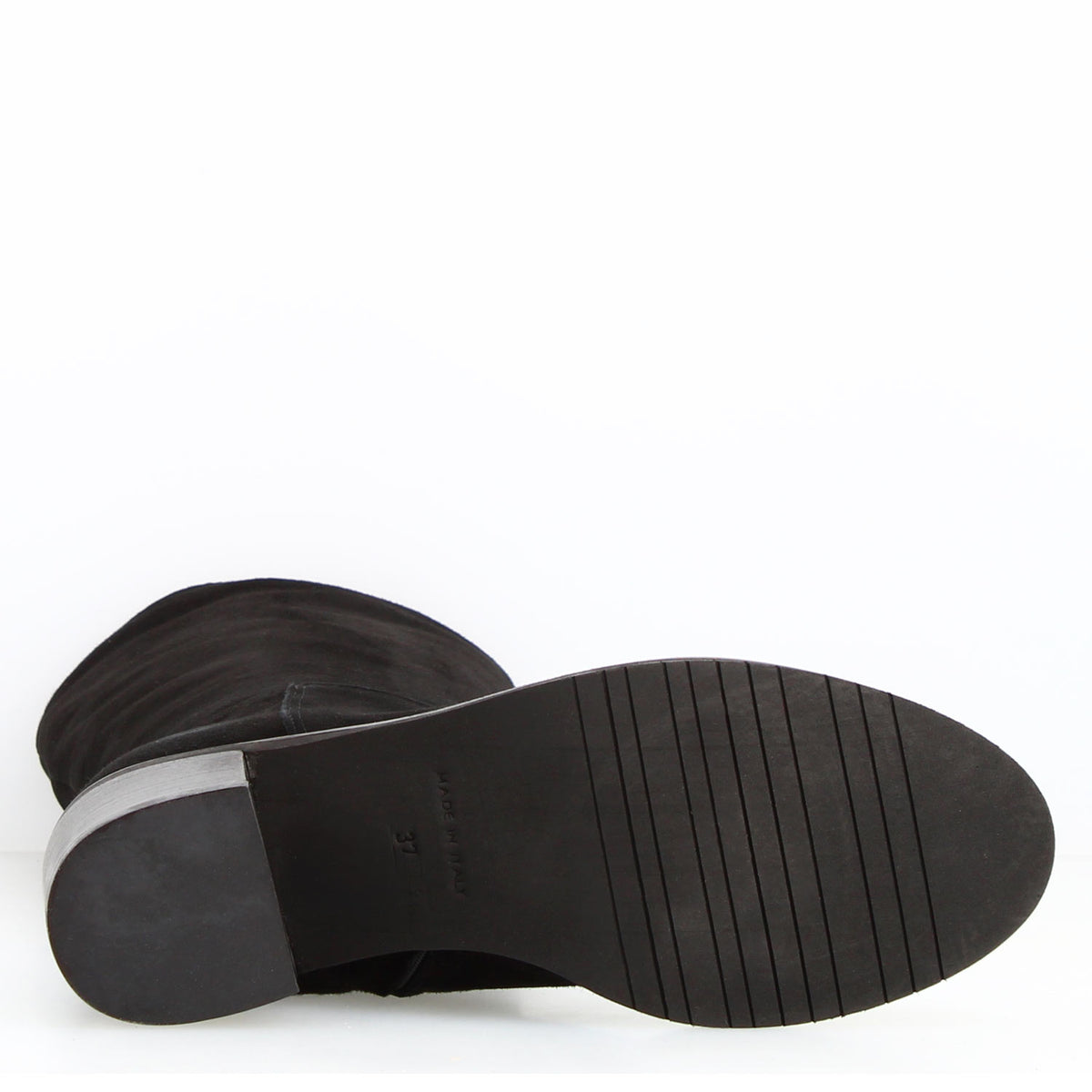 Minerva - Stivale tacco medio da donna in camoscio nero