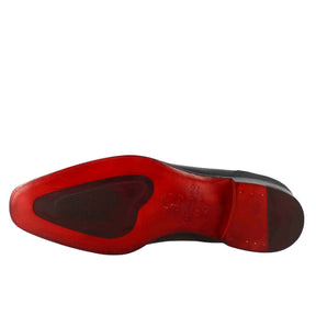 Men's moccasin with tassels in black with square toe