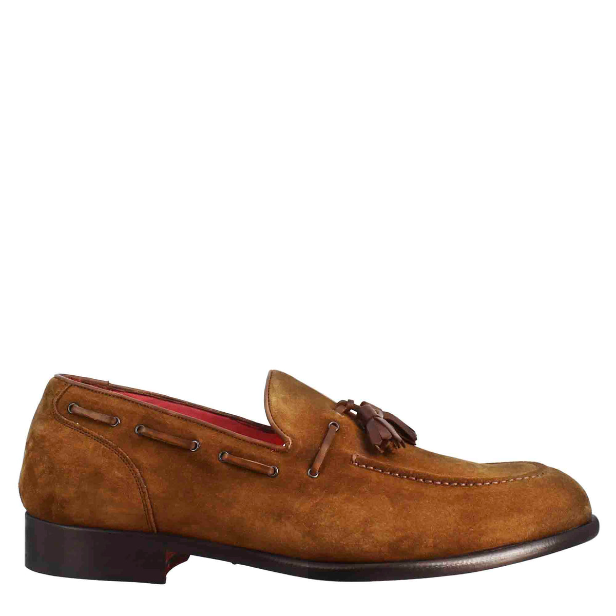 Mocassin pour homme avec glands en daim marron clair