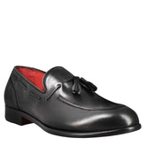 Men's tassel moccasin in black leather