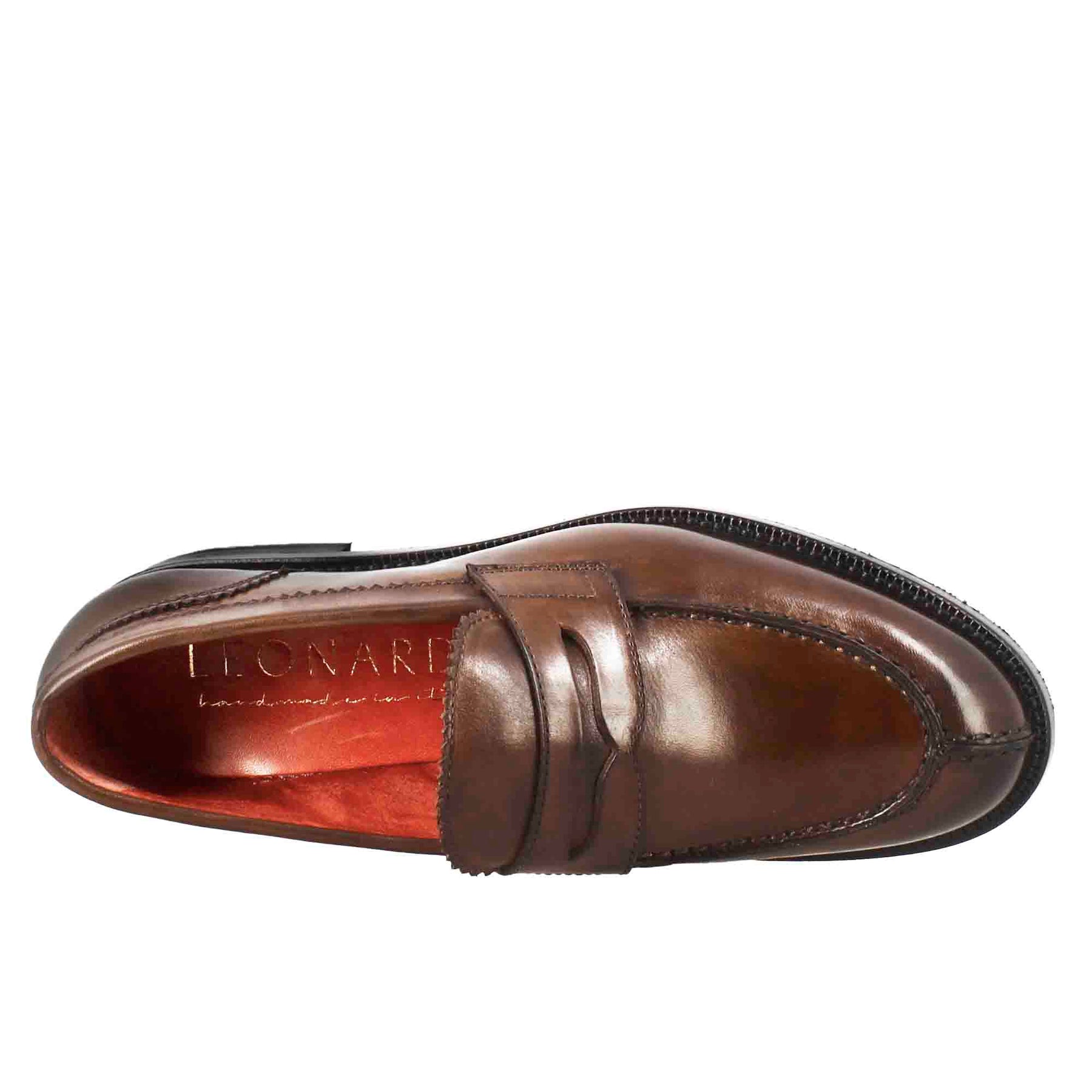 Women's moccasin with snapdragon in brown leather