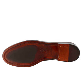 Women's moccasin in brown leather with buckle