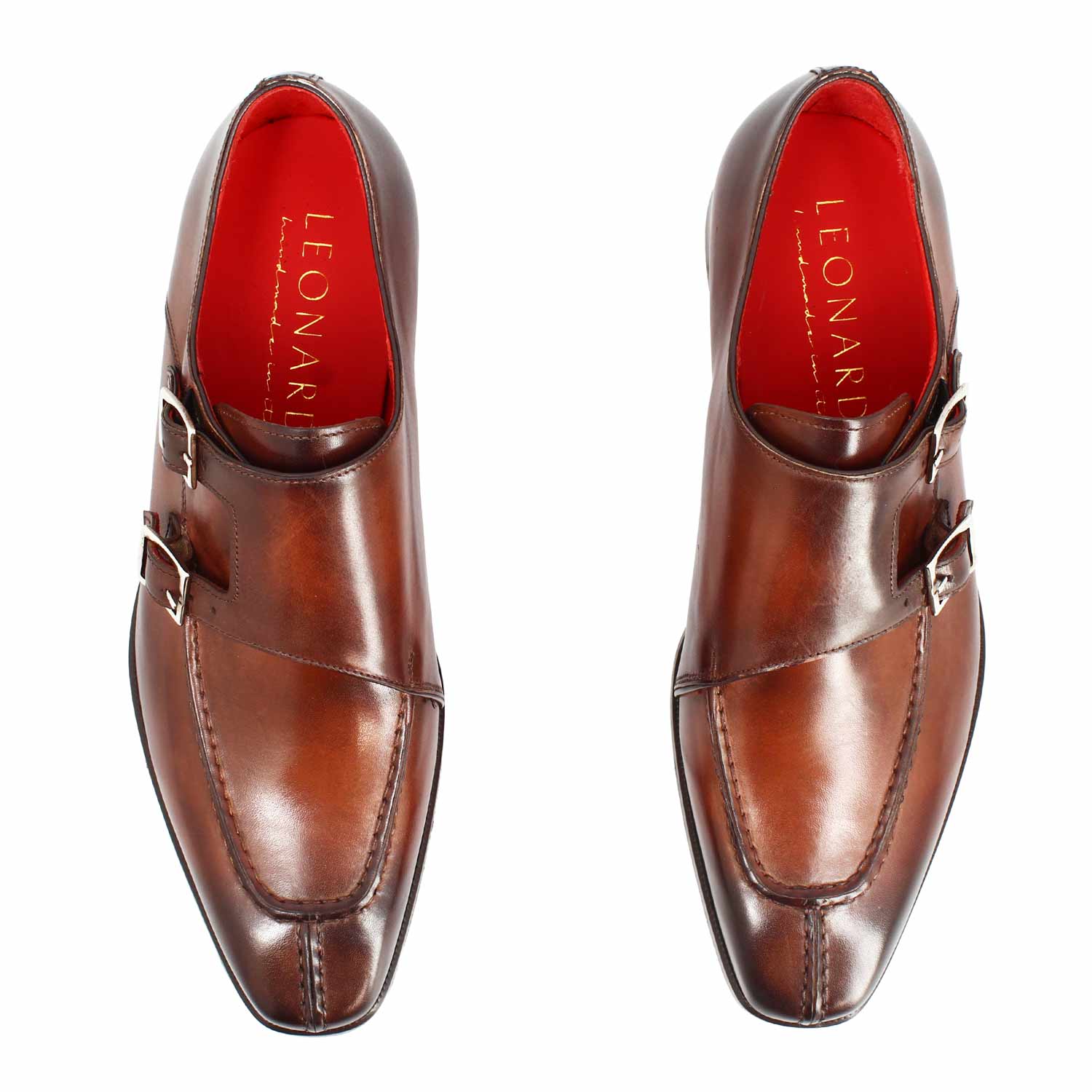 Chaussures Orazio marron homme en cuir à double boucle