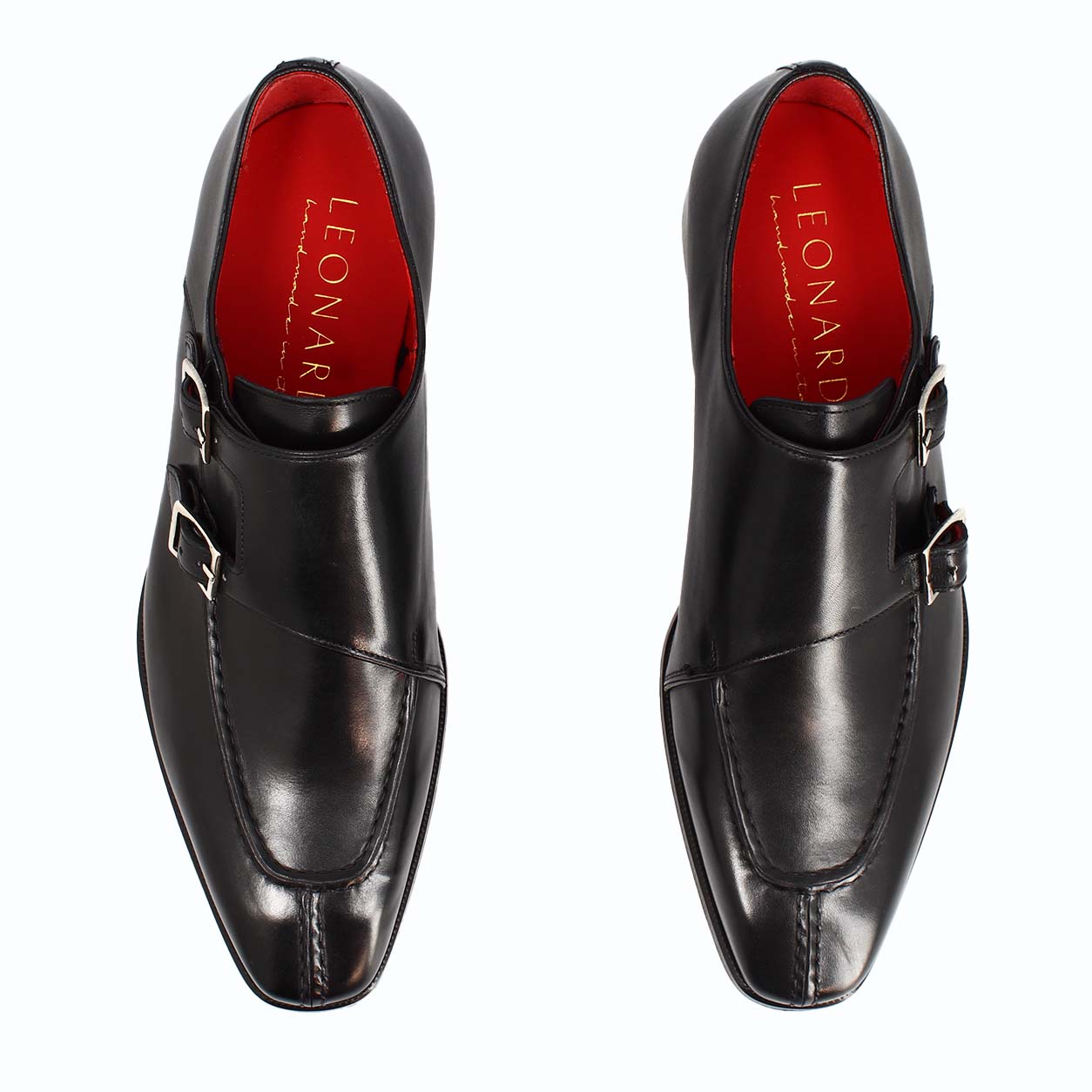 Orazio noir chaussure double boucle cuir fabriqué en Italie