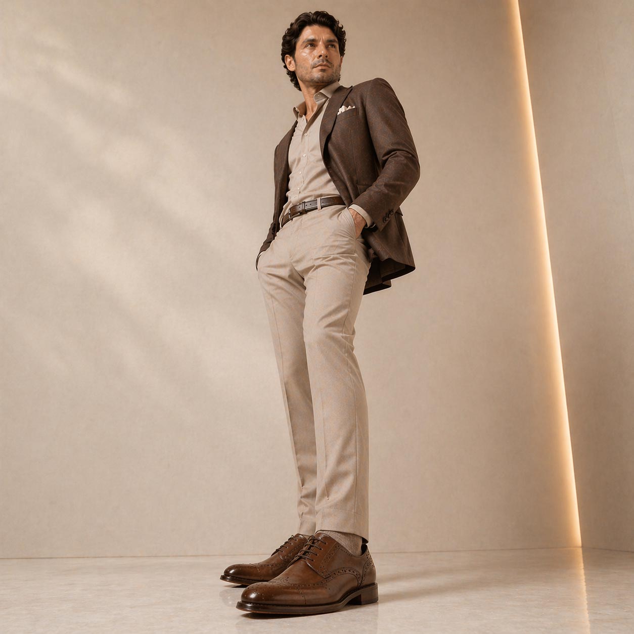 Derby brogue marrone da uomo Ottaviano