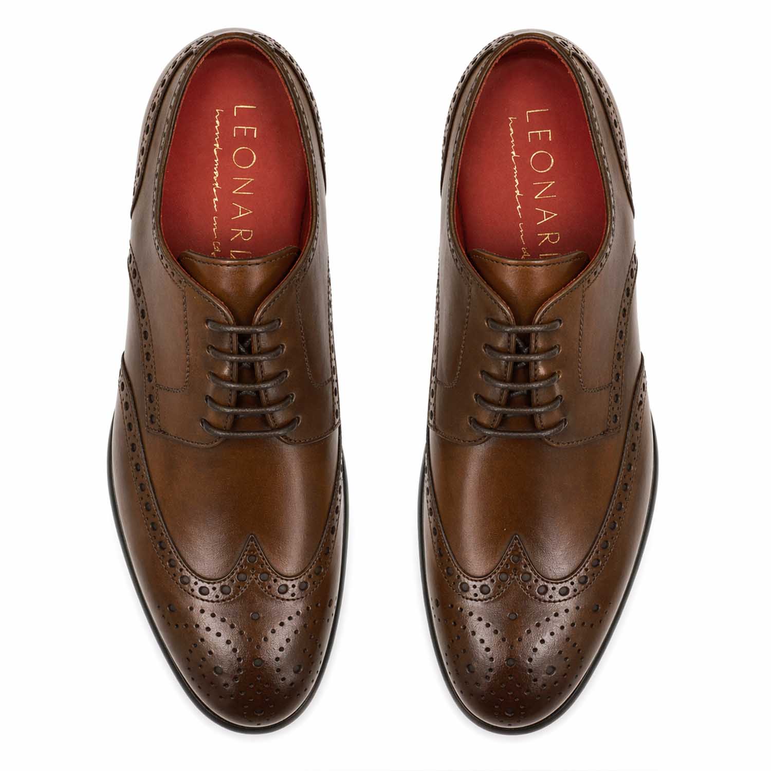 Derby brogue marrone da uomo Ottaviano - LeonardoShoes