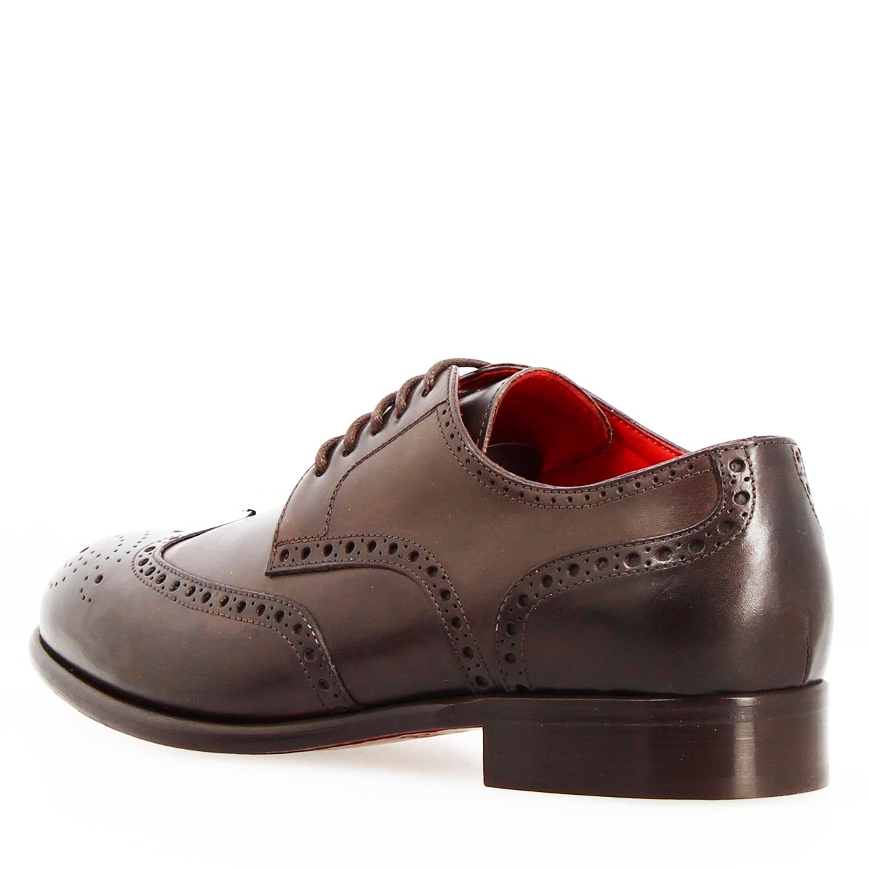 Derby brogue marrone scuro da uomo Ottaviano - LeonardoShoes