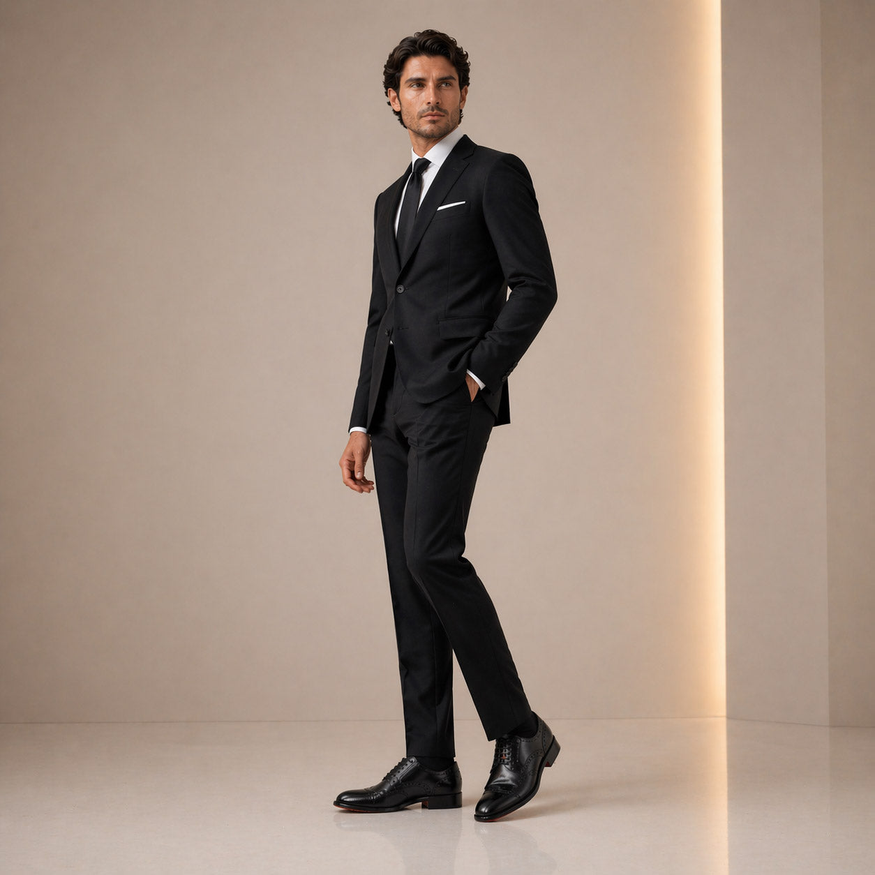Derby brogue nero da uomo Ottaviano