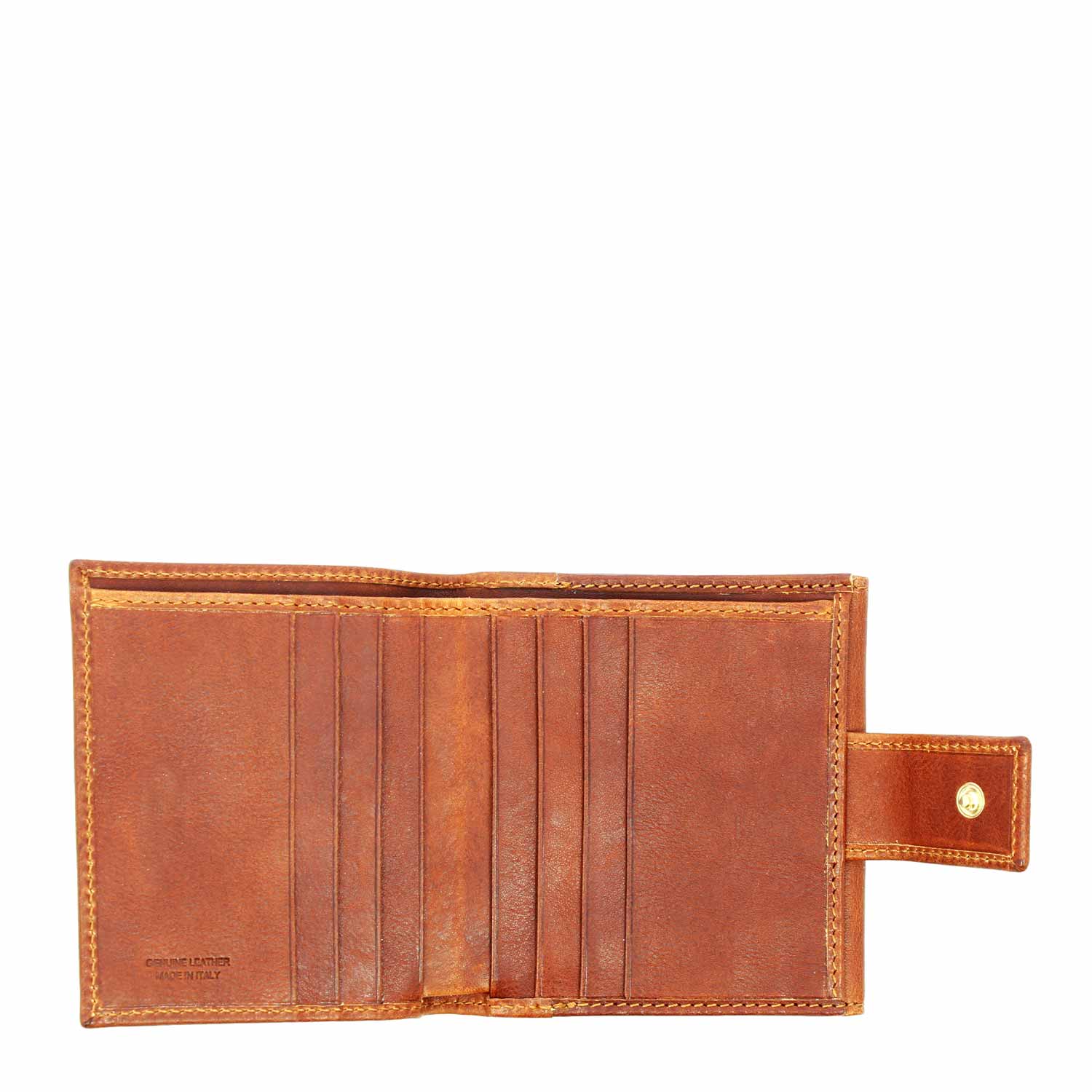 Brown leather wallet with card holder banknotes and coin pocket P2