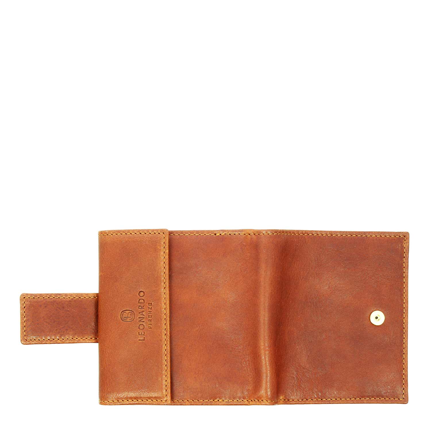 Brown leather wallet with card holder banknotes and coin pocket P2