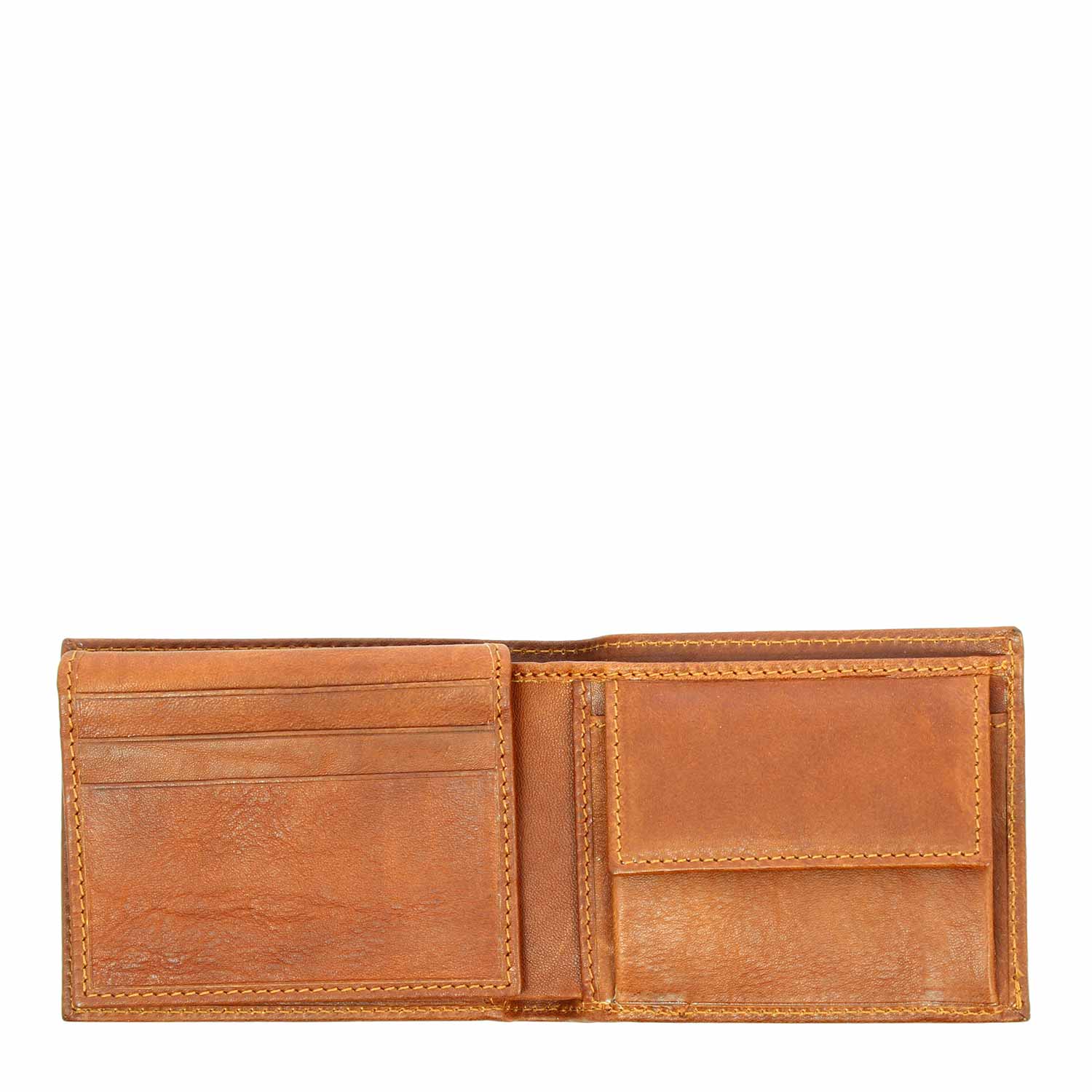 Portefeuille en cuir marron P4 avec porte cartes  porte monnaie et porte billets