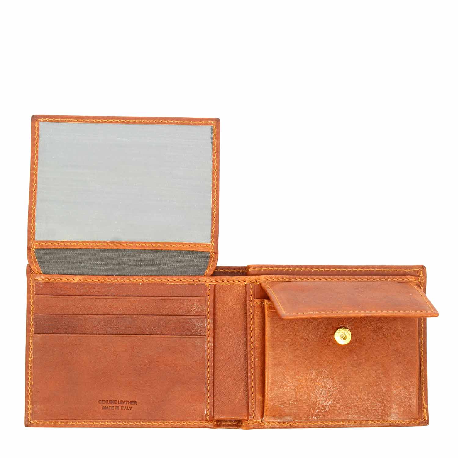 Portefeuille en cuir marron P4 avec porte cartes  porte monnaie et porte billets