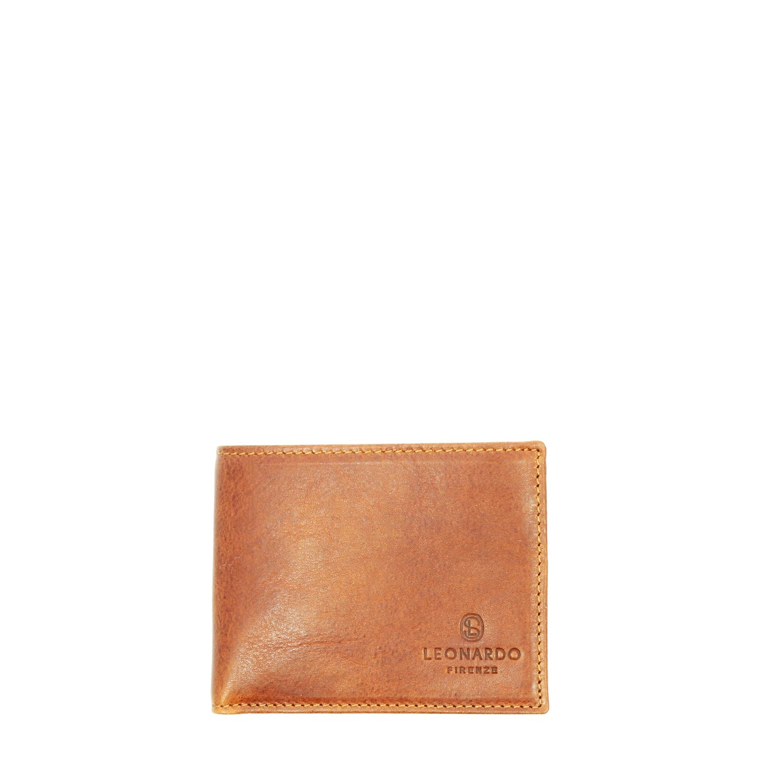 Portefeuille en cuir marron avec porte-cartes et double compartiment à billets P5